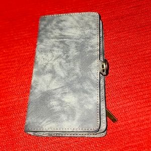 Grey suede wallet phone case for Samsung Galaxy S10+